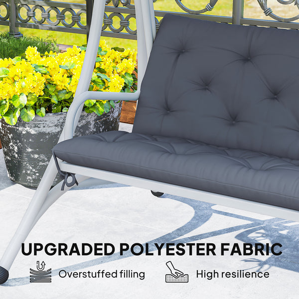 Porch Swing Cushion Garden Bench Cushion with Backrest, Non-Slip 2-seater Soft Pad, Swing Chair Mat Replacement for Indoor and Outdoor, 39.4" x 38.6", Dark Grey