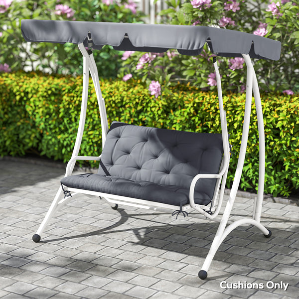 Porch Swing Cushion Garden Bench Cushion with Backrest, Non-Slip 2-seater Soft Pad, Swing Chair Mat Replacement for Indoor and Outdoor, 39.4" x 38.6", Dark Grey