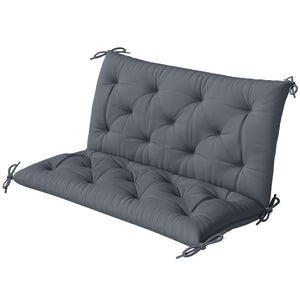 Porch Swing Cushion Garden Bench Cushion with Backrest, Non-Slip 2-seater Soft Pad, Swing Chair Mat Replacement for Indoor and Outdoor, 39.4" x 38.6", Dark Grey