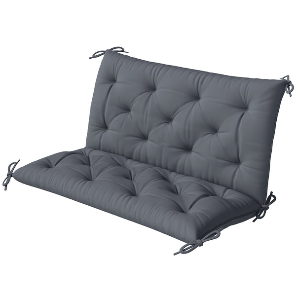 Porch Swing Cushion Garden Bench Cushion with Backrest, Non-Slip 2-seater Soft Pad, Swing Chair Mat Replacement for Indoor and Outdoor, 39.4" x 38.6", Dark Grey