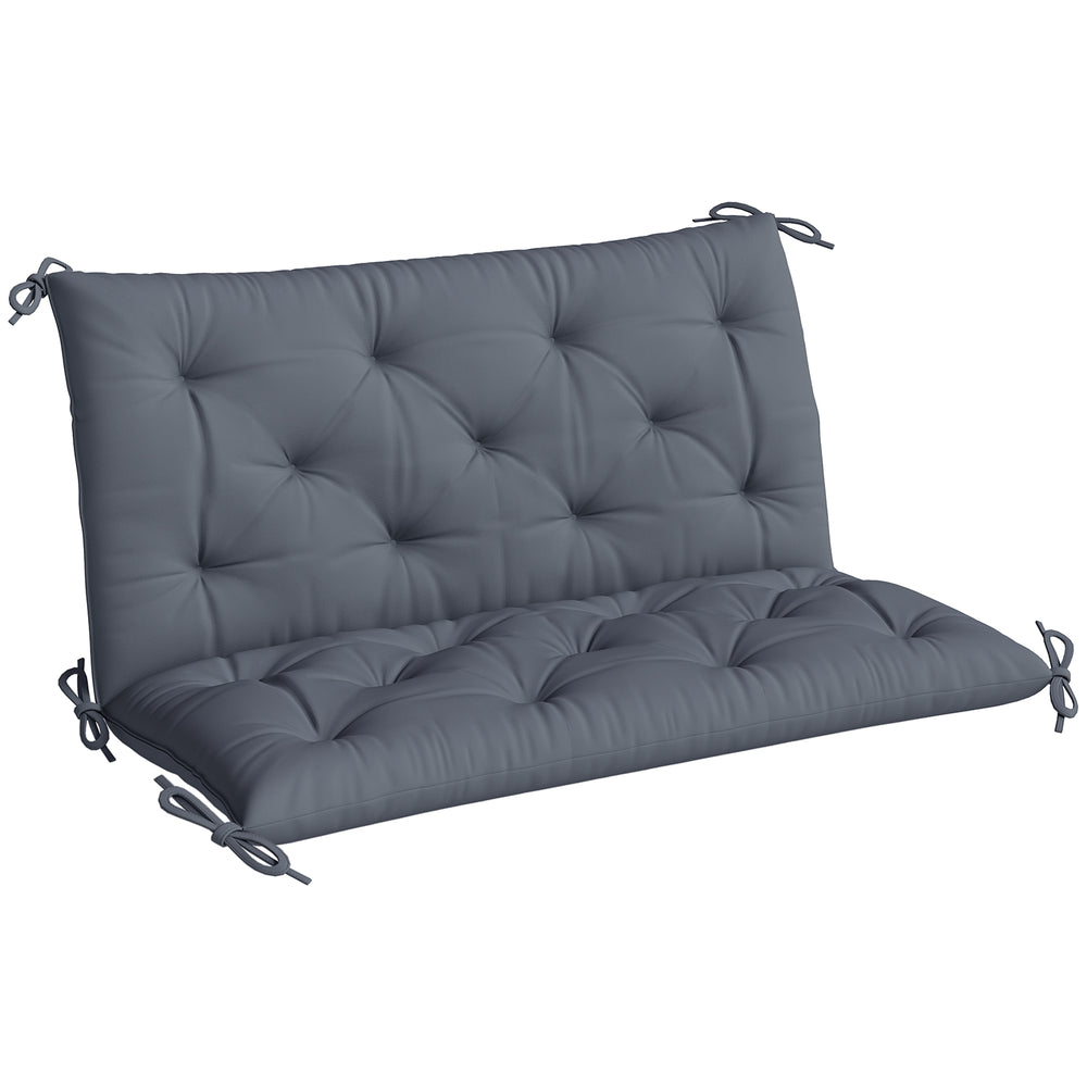 Porch Swing Cushion Garden Bench Cushion with Backrest, Non-Slip 2-seater Soft Pad, Swing Chair Mat Replacement for Indoor and Outdoor, 39.4" x 38.6", Dark Grey