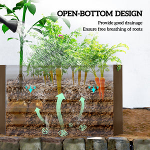 Galvanized Raised Garden Bed, 6' x 3' x 2' Outdoor Metal Planter Box, Standing Raised Bed for Growing Flowers, Herbs and Vegetables, Brown