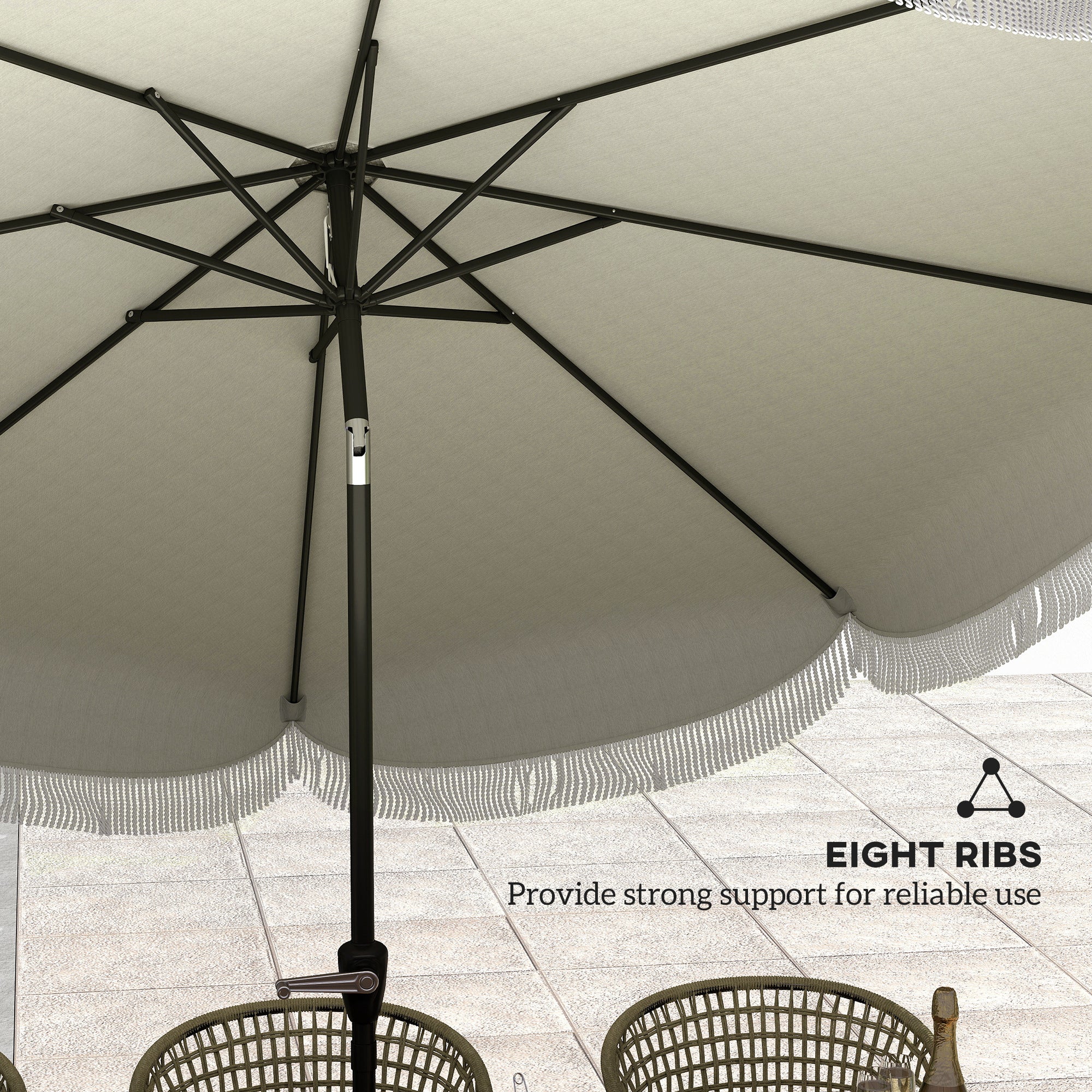 Outsunny Patio Umbrella: UPF 30+ Protection & Wind-Resistant Design