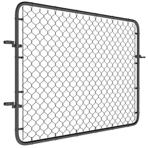 Garden Gate Chain Link Fence Gate, Galvanized Steel Garden Door for Yard Entrance Way, 26-71 in. W x 4 ft. H, Black