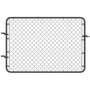 Garden Gate Chain Link Fence Gate, Galvanized Steel Garden Door for Yard Entrance Way, 26-71 in. W x 4 ft. H, Black