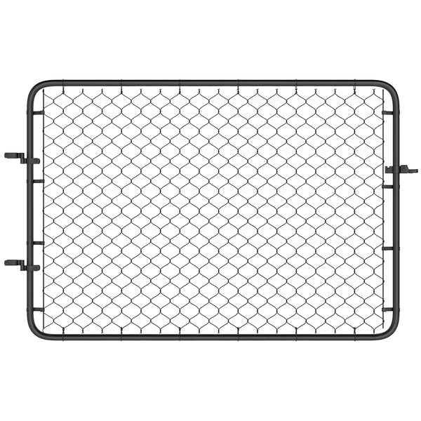 Garden Gate Chain Link Fence Gate, Galvanized Steel Garden Door for Yard Entrance Way, 26-71 in. W x 4 ft. H, Black