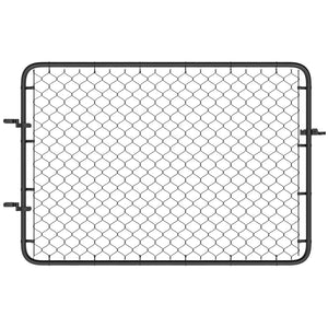 Garden Gate Chain Link Fence Gate, Galvanized Steel Garden Door for Yard Entrance Way, 26-71 in. W x 4 ft. H, Black