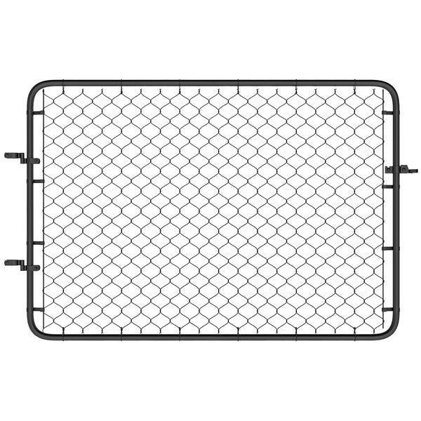 Garden Gate Chain Link Fence Gate, Galvanized Steel Garden Door for Yard Entrance Way, 26-71 in. W x 4 ft. H, Black