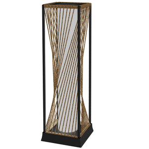 Garden Rattan Lamp, 77 cm Tall Solar Rattan Floor Lamp, Solar Garden Light with Auto On/Off LED Lights, IP44 Waterproof for Outdoor, Porch, Pathway, Terrace, Sand Brown