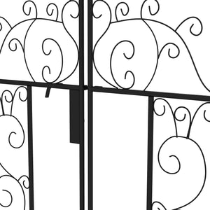 Outsunny 7.5' Metal Garden Arch with Gate, Garden Arbor Trellis for Climbing Plants, Roses, Vines, Wedding Arch for Outdoor Garden, Lawn, Backyard, Black