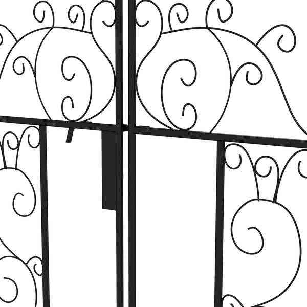 Outsunny 7.5' Metal Garden Arch with Gate, Garden Arbor Trellis for Climbing Plants, Roses, Vines, Wedding Arch for Outdoor Garden, Lawn, Backyard, Black