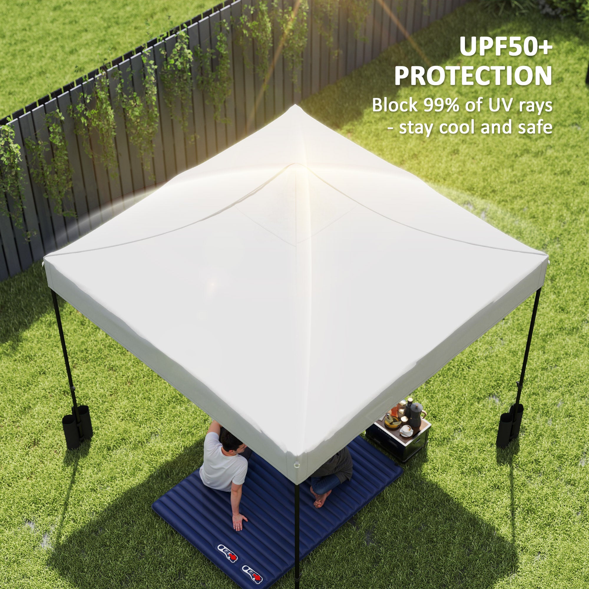 Outsunnny 10' x 10' Gazebo Canopy Replacement Top with Weight