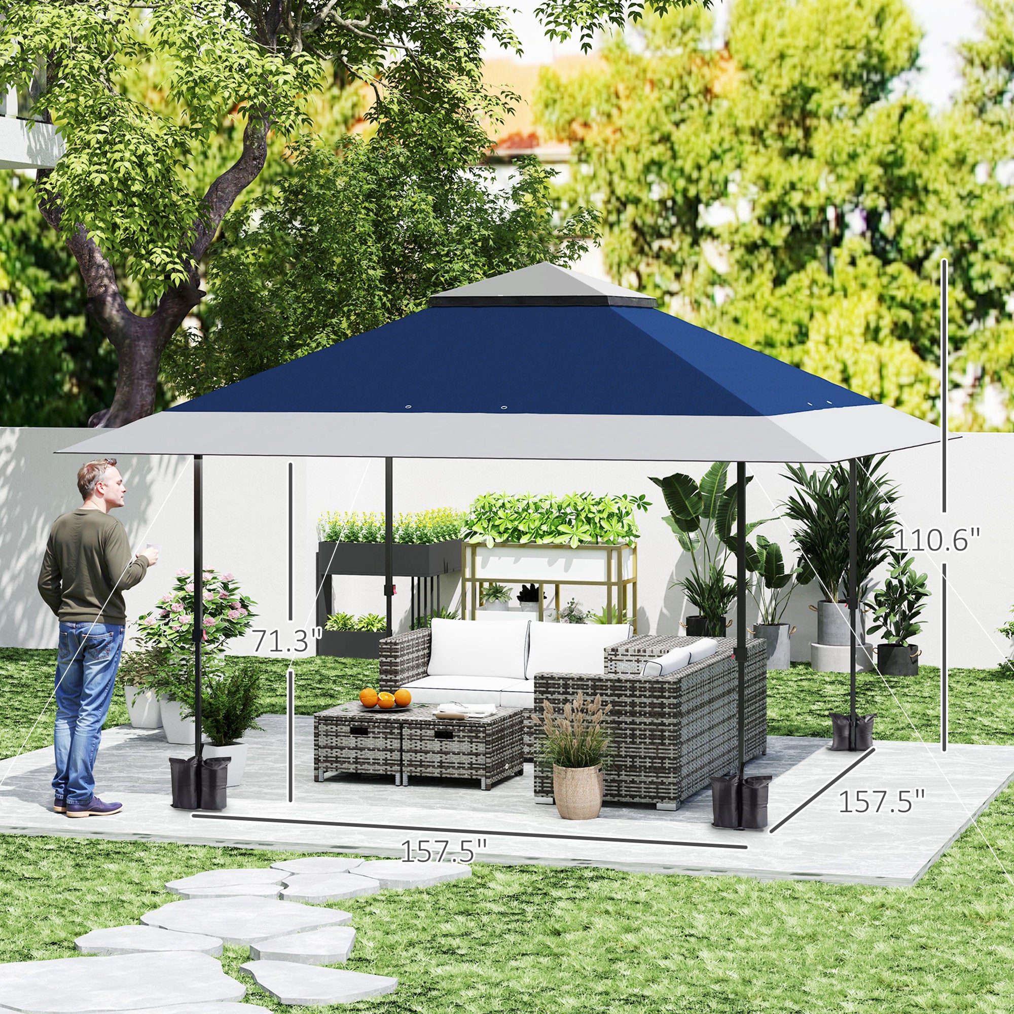 outdoor garden tents Outsunny Pop Up Canopy Tent