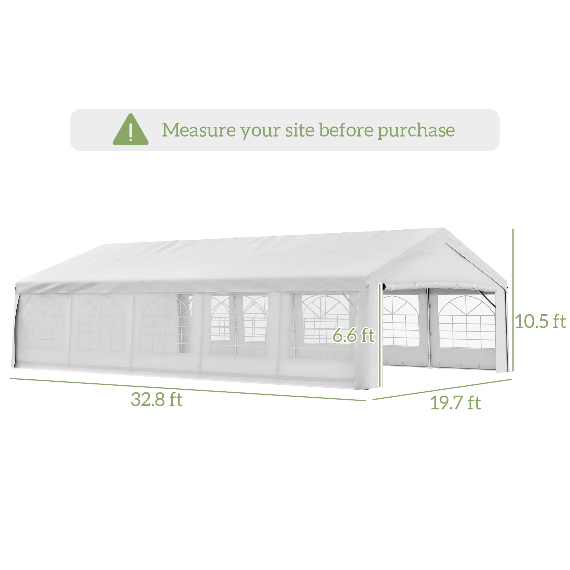 Heavy Duty 20' x 32' Party Tent - Versatile, Durable | Outsunny