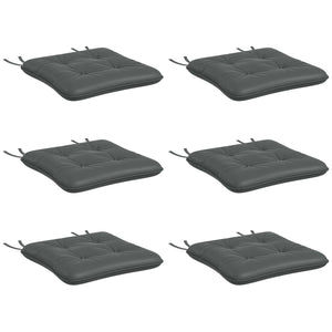 6-Piece Patio Chair Cushions Pillows, Seat Replacement Patio Cushions Set with Ties, Button Tufted for Indoor Outdoor Garden Furniture, Charcoal Grey