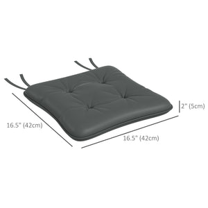 6-Piece Patio Chair Cushions Pillows, Seat Replacement Patio Cushions Set with Ties, Button Tufted for Indoor Outdoor Garden Furniture, Charcoal Grey
