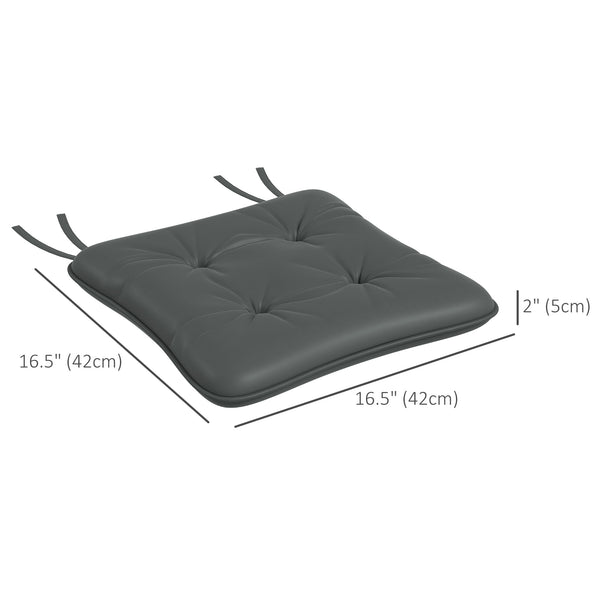 6-Piece Patio Chair Cushions Pillows, Seat Replacement Patio Cushions Set with Ties, Button Tufted for Indoor Outdoor Garden Furniture, Charcoal Grey