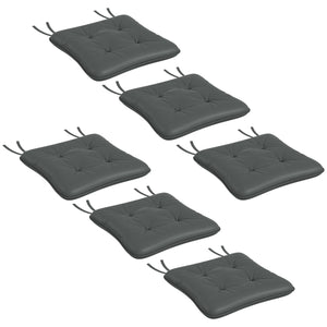 6-Piece Patio Chair Cushions Pillows, Seat Replacement Patio Cushions Set with Ties, Button Tufted for Indoor Outdoor Garden Furniture, Charcoal Grey