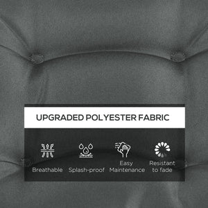 6-Piece Patio Chair Cushions Pillows, Seat Replacement Patio Cushions Set with Ties, Button Tufted for Indoor Outdoor Garden Furniture, Charcoal Grey