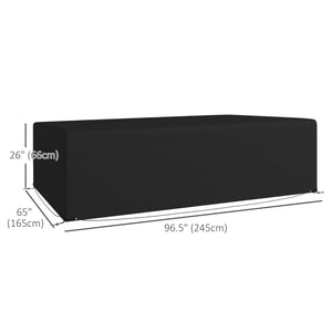Patio Furniture Covers, Waterproof, Windproof and Anti-UV 300D Oxford Fabric Large Outdoor Furniture Cover for Outdoor Sectional Sofa Set, 97" x 65" x 26", Black