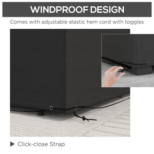 Patio Furniture Covers, Waterproof, Windproof and Anti-UV 300D Oxford Fabric Large Outdoor Furniture Cover for Outdoor Sectional Sofa Set, 97" x 65" x 26", Black