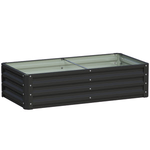 4' x 2' x 1' Raised Garden Bed, Galvanized Steel Planter Box for Vegetables, Flowers, Herbs, Black