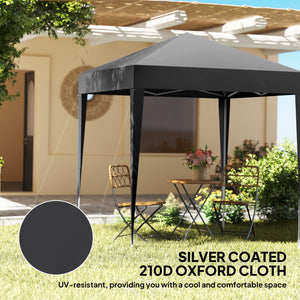 6.6'x6.6' Pop Up Canopy Tent with Sidewalls, Instant Sun Shelter Camping Gazebo with Carry Bag, for Outdoor, Garden, Patio, Black