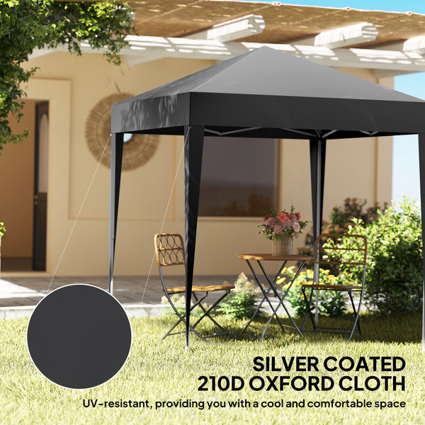 6.6'x6.6' Pop Up Canopy Tent with Sidewalls, Instant Sun Shelter Camping Gazebo with Carry Bag, for Outdoor, Garden, Patio, Black