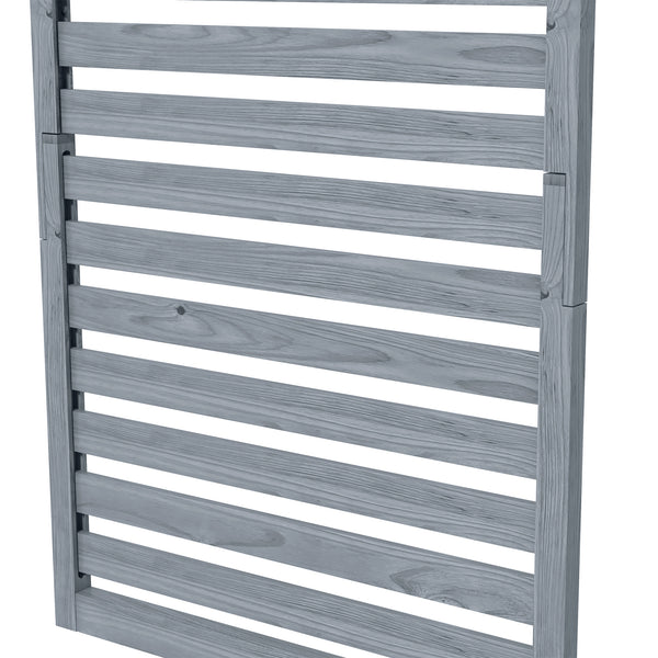 2-pieces Outdoor Plant Stands with Hanging Planter Shelves and Slatted Trellis for Climbing Plants, 170cm Wall Mount Wooden Plant Rack for Patio, Balcony, Porch, Grey