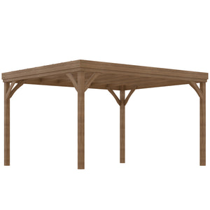 10' x 12' Outdoor Pergola, Wood Gazebo Grape Trellis with Stable Structure and Concrete Anchors, for Climbing Plant Support, Garden, Patio, Backyard, Deck, Brown