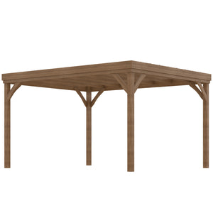 10' x 12' Outdoor Pergola, Wood Gazebo Grape Trellis with Stable Structure and Concrete Anchors, for Climbing Plant Support, Garden, Patio, Backyard, Deck, Brown