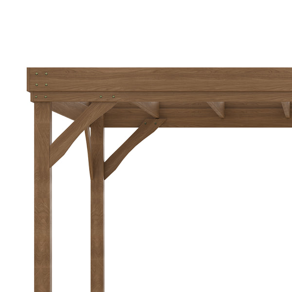 10' x 12' Outdoor Pergola, Wood Gazebo Grape Trellis with Stable Structure and Concrete Anchors, for Climbing Plant Support, Garden, Patio, Backyard, Deck, Brown