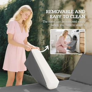 Chaise Lounge Cushions Outdoor Set of 2, Fade Resistant, 72 x 21 x 3 In Sun Lounger Replacement Cushions, Patio Lounge Chair Pads with Removable Cover for Pool, Beach, Deck, Lawn, Gray