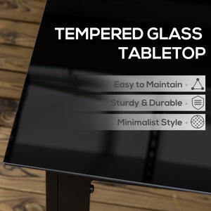 Outdoor Dining Table for 6, Aluminium Rectangular Garden Table with Tempered Glass Tabletop for Yard, Deck, Patio, 150 x 90 x 74 cm, Black