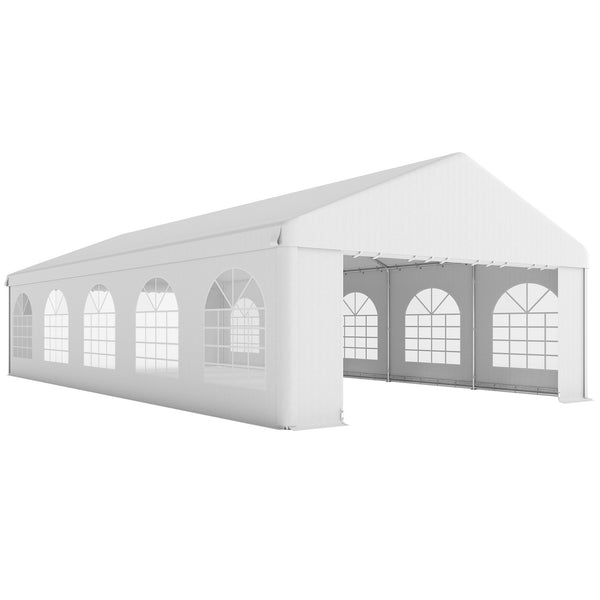 16'x32' Heavy Duty Large Party Tent & Carport with Removable Sidewalls, Windows, Portable Garage Canopy Tent, Sun Shade Shelter for Parties Wedding Outdoor Events, White