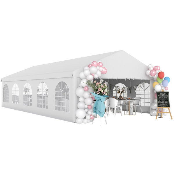 16'x32' Heavy Duty Large Party Tent & Carport with Removable Sidewalls, Windows, Portable Garage Canopy Tent, Sun Shade Shelter for Parties Wedding Outdoor Events, White