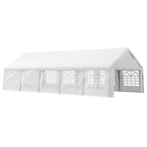 Outsunny 16' x 32' Heavy Duty Party Tent & Carport with Removable Sidewalls and Double Doors, Large Canopy Tent, Sun Shade Shelter, for Parties, Wedding, Outdoor Events, BBQ, White