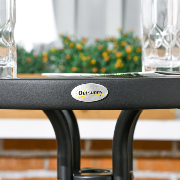 3 Pieces Rattan Bistro Set, 2 Seater Garden Furniture Set with Coffee Table and Stackable Chairs, Wicker Outdoor Table and Chairs for Garden, Porch, Balcony, Black