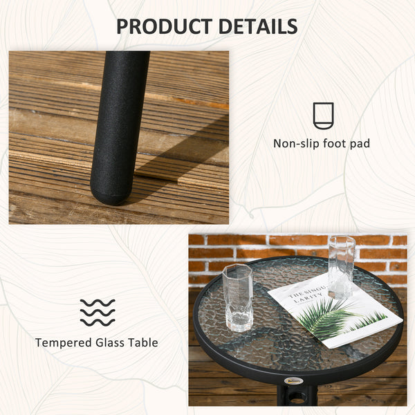 3 Pieces Rattan Bistro Set, 2 Seater Garden Furniture Set with Coffee Table and Stackable Chairs, Wicker Outdoor Table and Chairs for Garden, Porch, Balcony, Black