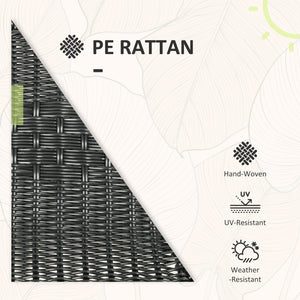 3 Pieces Rattan Bistro Set, 2 Seater Garden Furniture Set with Coffee Table and Stackable Chairs, Wicker Outdoor Table and Chairs for Garden, Porch, Balcony, Black