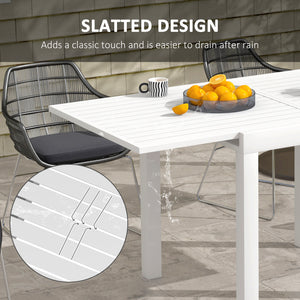 Outsunny Expandable Patio Dining Table for 4-6, 35.5" -70.75" Aluminum Extendable Outdoor Dining Table, Square/Rectangular Patio Table for Garden, Backyard, Poolside, Deck, White