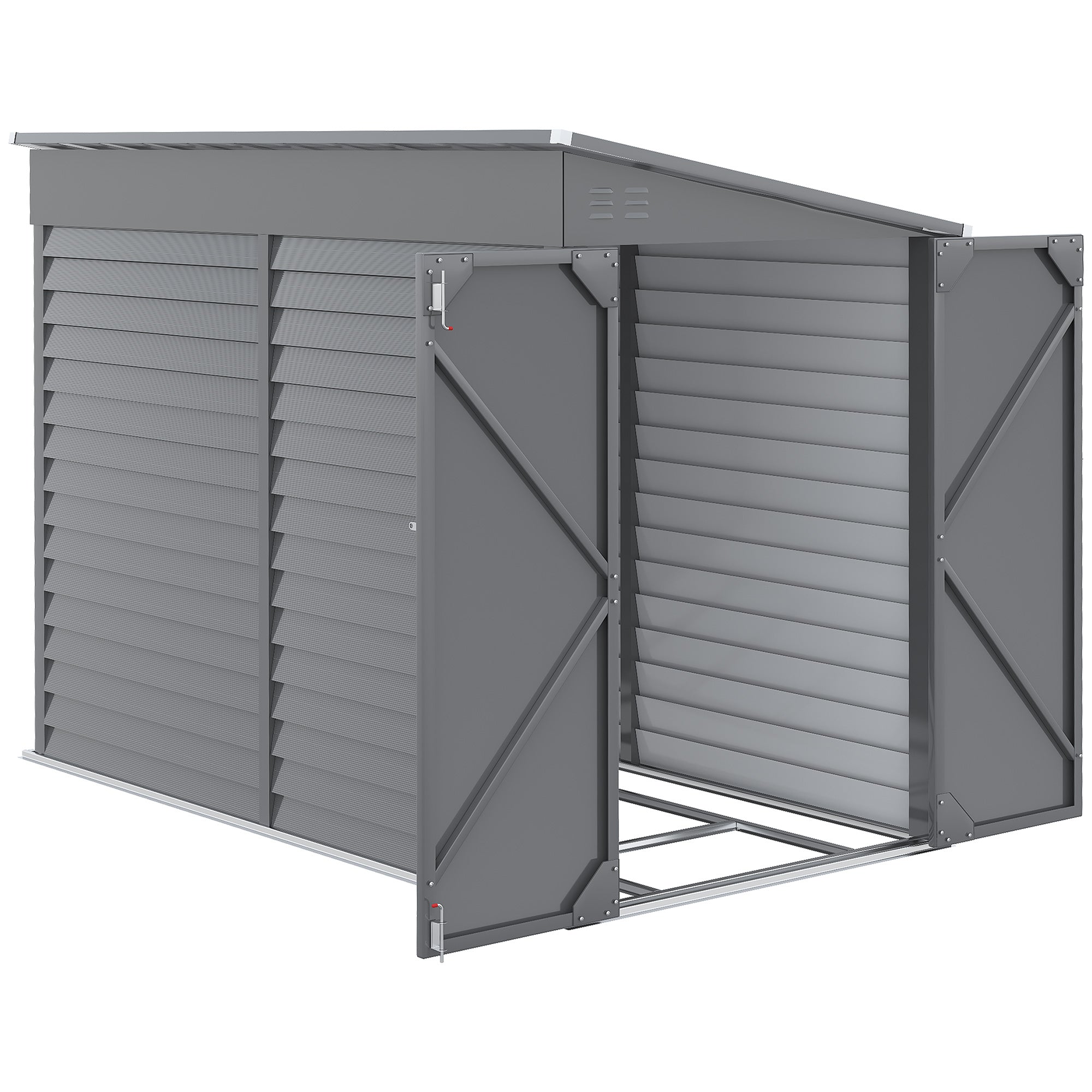 Outsunny 4.6' x 9' Steel Outdoor Storage Shed, with Foundation Kit