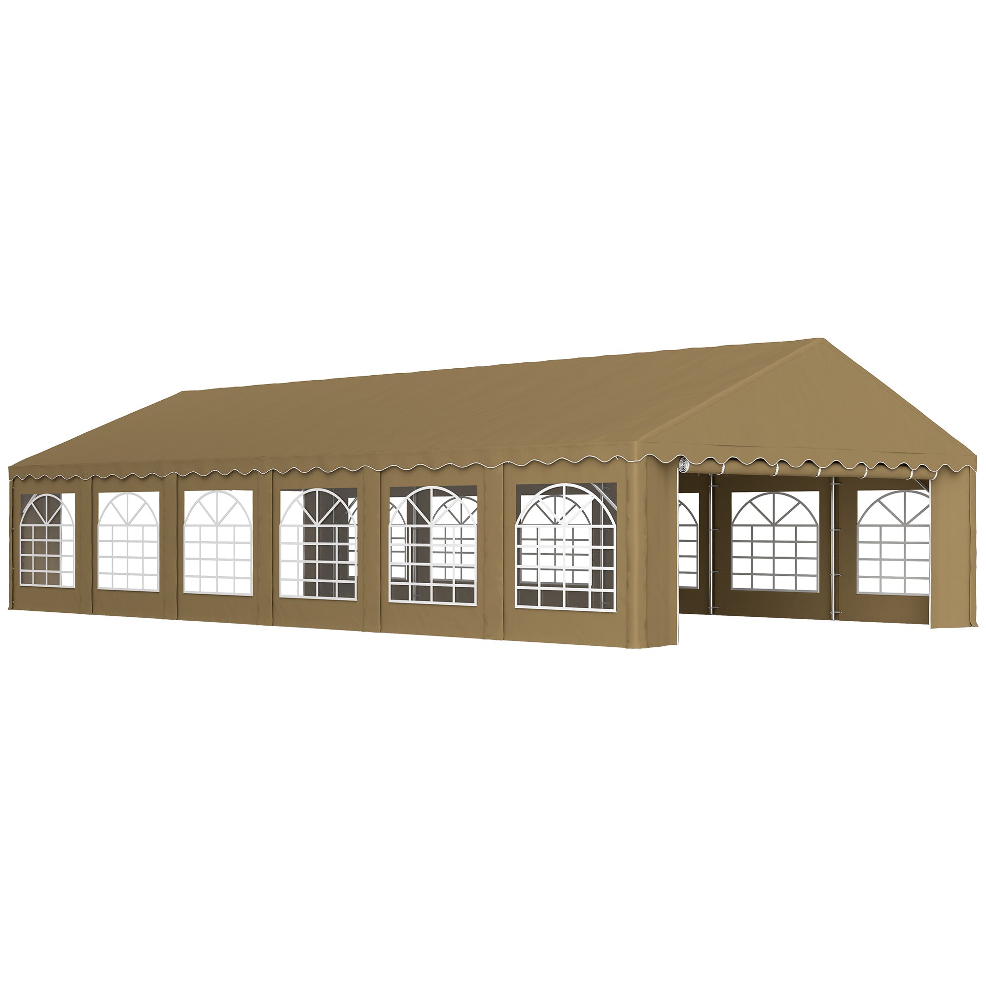 20 x 30 party tent Outsunny 20' x 40' Party Tent, Outdoor Canopy Tent with Removable Sidewalls, 12 Windows for Parties, Wedding, Events, BBQ, Brown