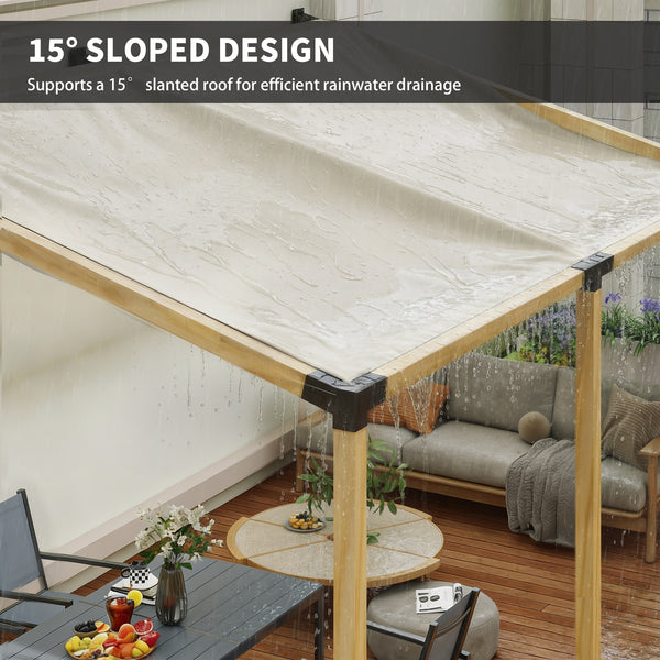 Pergola Kit, 15° Slanted Roof Pergola Bracket Kit with 4-Way/3-Way Corner Brackets, Post Bases, Wall Mounts for 4"x 4" (Actual 3.6" X 3.6") Lumber, 9 PCS DIY Hardware with Screws, Black