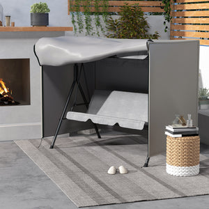 3 Seater 600D Oxford Patio Swing Chair Cover Outdoor Garden Furniture Rain Protection Protector Waterproof Anti-UV, 205 x 124 x 164 cm, Light Grey