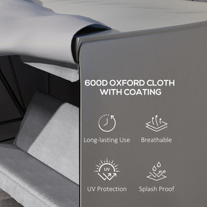 3 Seater 600D Oxford Patio Swing Chair Cover Outdoor Garden Furniture Rain Protection Protector Waterproof Anti-UV, 205 x 124 x 164 cm, Light Grey