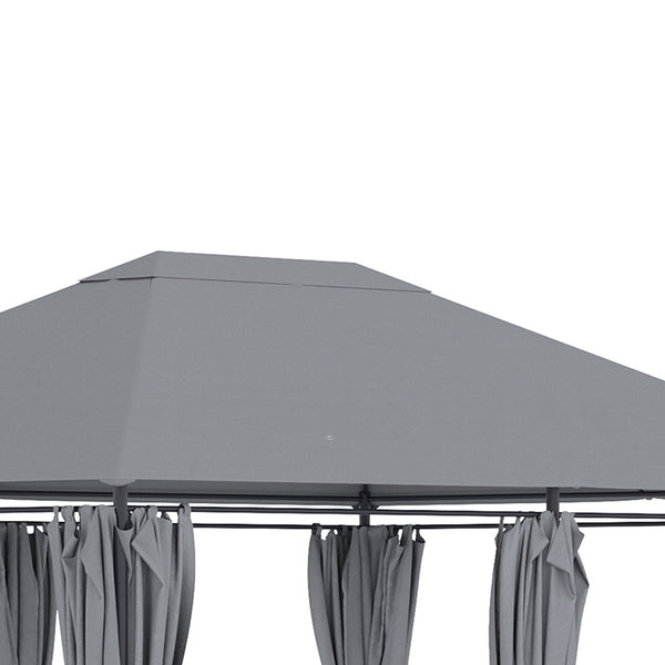 Outsunny 10' x 13' Outdoor Patio Gazebo, Canopy Shelter with 6 Removable Sidewalls & Steel Frame for Garden, Lawn, Backyard & Deck, Gray