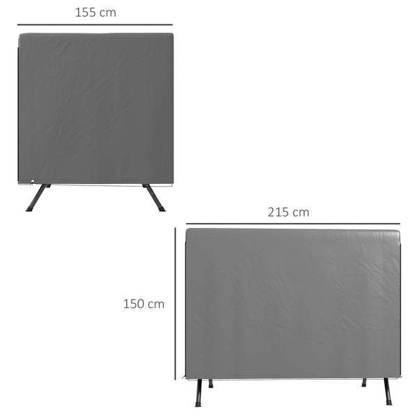 Patio 3 Seater Swing Chair Bench Cover Outdoor Garden Furniture Rain Protection Cover Protector Waterproof Anti-UV, 215L x 155W x 150Hcm, Dark Grey
