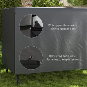 Patio 3 Seater Swing Chair Bench Cover Outdoor Garden Furniture Rain Protection Cover Protector Waterproof Anti-UV, 215L x 155W x 150Hcm, Dark Grey