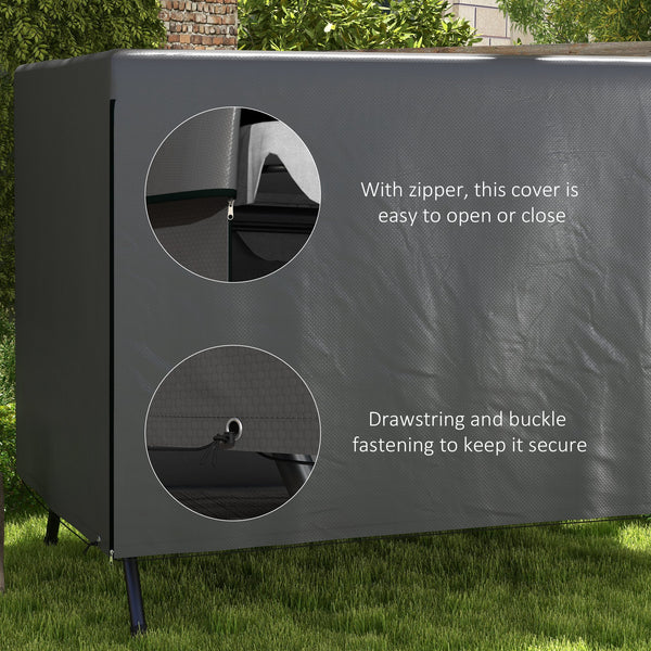 Patio 3 Seater Swing Chair Bench Cover Outdoor Garden Furniture Rain Protection Cover Protector Waterproof Anti-UV, 215L x 155W x 150Hcm, Dark Grey